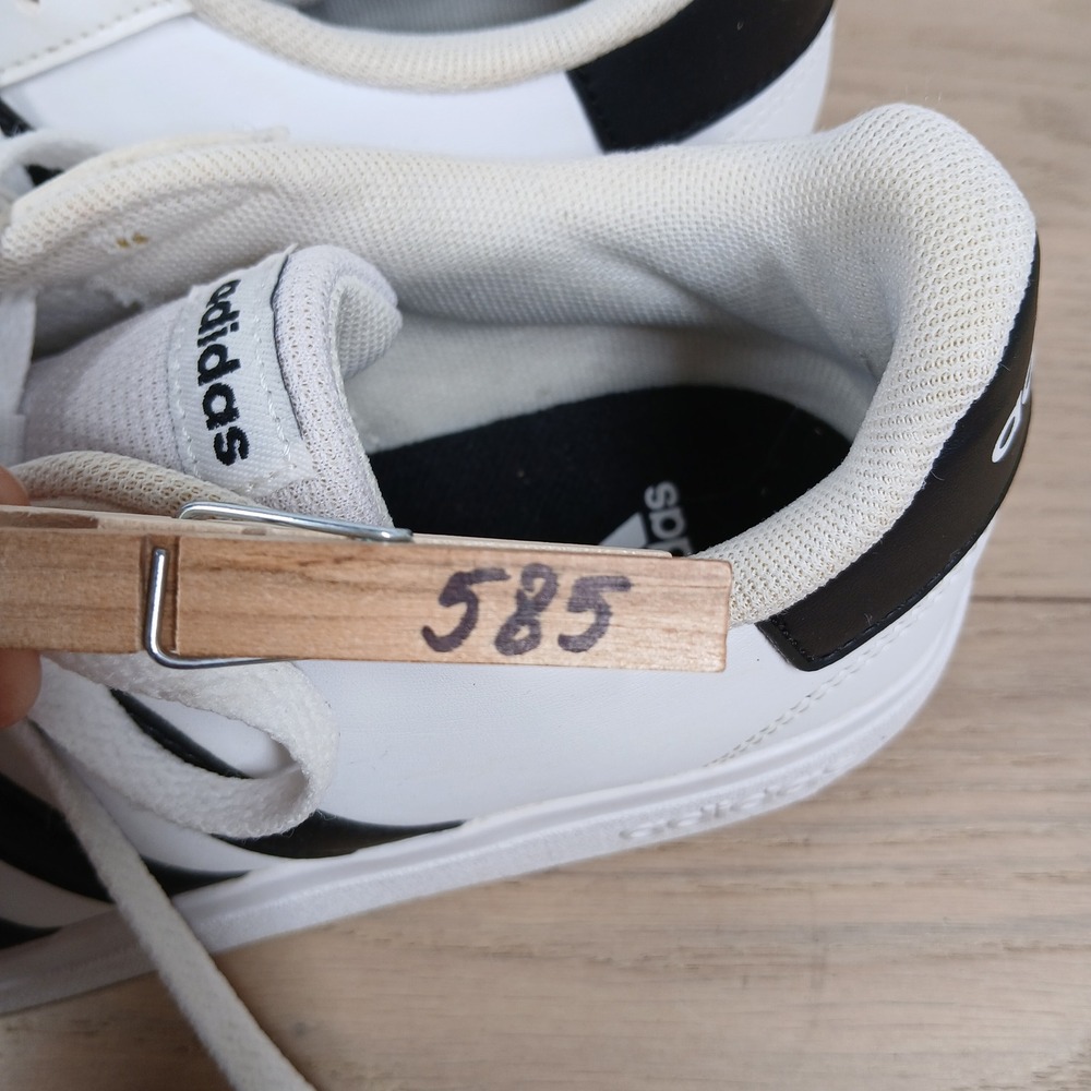 adidas White Black Classic Court Sneakers - Picture 10 of 10
